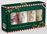 Coffret Kit de 4 bougies blanches 60x15 de l'avent 