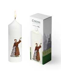 Cierge blanc - Saint françois d'Assise