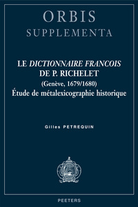 LE  DICTIONNAIRE FRANCOIS  DE P RICHELET (GENEVE 1679-1680)