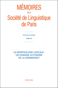 LA MORPHOLOGIE LEXICALE UN DOMAINE AUTONOME DE LA GRAMMAIRE?