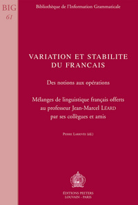 VARIATION ET STABILITE DU FRANCAIS