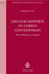 DISCOURS RAPPORTE EN COREEN CONTEMPORAIN