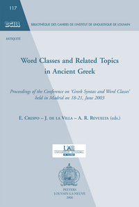 WORD CLASSES AND RELATED TOPICS IN ANCIENT GREEK