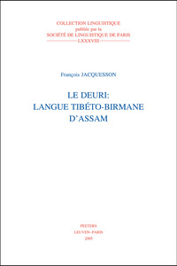 LE DEURI LANGUE TIBETO-BIRMANE D ASSAM