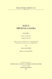 OPUSCULA SACRA VOLUME 1, CAPITA DOGMATICA