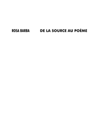 DE LA SOURCE AU POEME