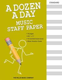 A DOZEN A DAY - MUSIC STAFF PAPER - PAPIER A MUSIQUE - 10 PORTEES