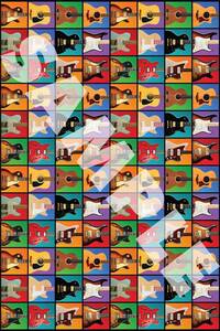 HAL LEONARD WRAPPING PAPER - GUITAR RETRO THEME ACCESSOIRE