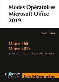 MODES OPERATOIRES MICROSOFT OFFICE 2019 - OFFICE 365 - OFFICE 2019. WORD - EXCEL - ACCESS - POWERPOI