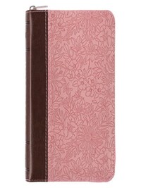 PINK AND SADDLE TAN FAUX LEATHER MINI POCKET