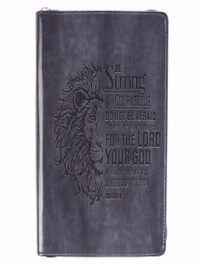 Strong and Courageous Classic Lux-Leather Zip Journal