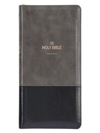 GRAY AND BLACK FAUX LEATHER KING JAMES VERSION DELUXE GIFT BIBLE WITH
