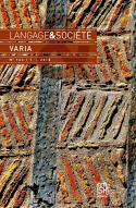 LANGAGE ET SOCIETE, N  163/1-2018. VARIA