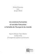 Les sciences humaines et sociales françaises à l'échelle de l'Europe et du monde - rapport à monsieur Thierry Mandon, secrétaire d'État à l'enseignement supérieur et à la recher