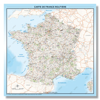 CARTE DE FRANCE ROUTIERE - POSTER PLASTIFIE 100X100CM