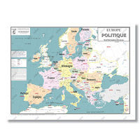 CARTE EUROPE POLITIQUE ET UNION EUROPEENNE - AFFICHE 60X80CM