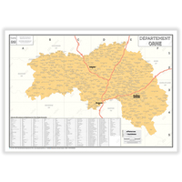Carte administrative du département de l'Orne - Poster Plastifié 70x100cm