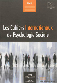 CAHIERS INTERNATIONAUX DE PSYCHOLOGIE SOCIALE, N 94