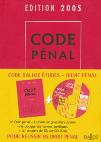 CODE DALLOZ ETUDES DROIT PENAL 2005