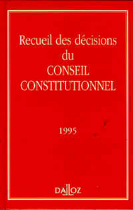 RECUEIL DES DECISIONS DU CONSEIL CONSTITUTIONNEL 1995