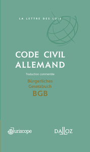 Code civil allemand / Bürgerliches Gesetzbuch BGB - Traduction commentée - Coédition Juriscope / Dalloz