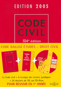 CODE DALLOZ ETUDES DROIT CIVIL 1RE ANNEE 2005