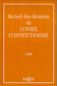 RECUEIL DES DECISIONS DU CONSEIL CONSTITUTIONNEL - 1998