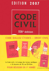 CODE DALLOZ ETUDES DROIT CIVIL 1RE ANNEE 2007