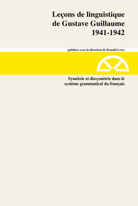 LECONS DE LINGUISTIQUE DE GUSTAVE GUILLAUME 1941-1942 V 20