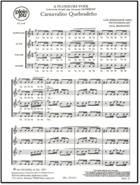 LOS HERMANOS ABAL : CARNAVALITO QUEBRADENO - CHOEUR MIXTE - SATB