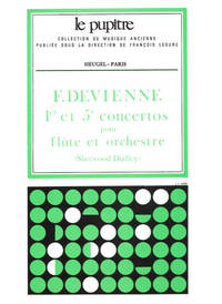 DEVIENNE: CONCERTOS N01(RE MAJEUR)ET N05 (SOL MAJEUR) FLUTE TRAVERSIERE ET ORCHESTRE PARTITION LP42