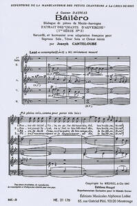 JOSEPH CANTELOUBE: BAILERO CHANT