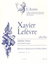 LEFEVRE ROBERT SONATE NO 7 CLARINET IN B FLAT & PIANO BOOK