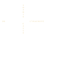 Catalogue raisonné de l'inachevé