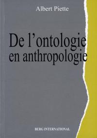 DE L'ONTOLOGIE EN ANTHROPOLOGIE