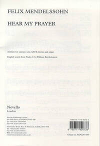 FELIX MENDELSSOHN: HEAR MY PRAYER (SOPRANO/SATB) CHANT