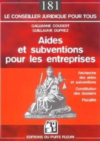 AIDES ET SUBVENTIONS POUR LES ENTREPRISES. RECHERCHE DES AIDES ET SUBVENTIONS. C