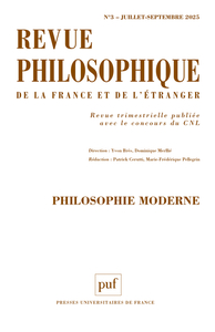 REVUE PHILOSOPHIQUE 2025, T. 150(3)