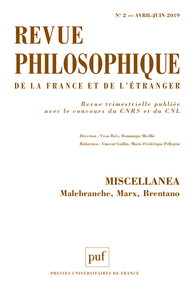 REVUE PHILOSOPHIQUE 2019, T. 1