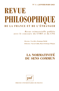 Revue philosophique 2021, t. 146(1)