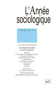 Annee sociologique 2019, vol.69(2)