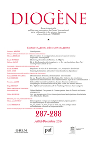 DIOGENE 2024, N 287-288 - EMANCIPATION, DECOLONISATIONS