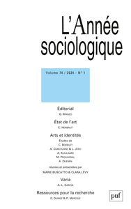 ANNEE SOCIOLOGIQUE 2024, VOL. 74(1)