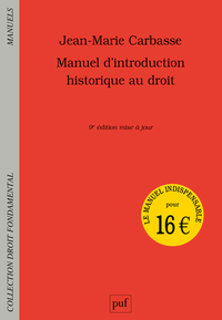 MANUEL D'INTRODUCTION HISTORIQUE AU DROIT