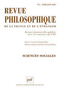 Revue philosophique 2026, T. 151(2)