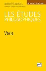 Les Études philosophiques, 2018-4