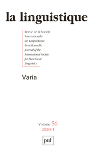 LA LINGUISTIQUE 2020, VOL. 56(1)