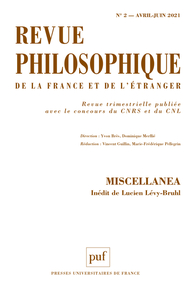 Revue philosophique 2021, t. 146(2)