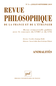 REVUE PHILOSOPHIQUE 2019, T. 1