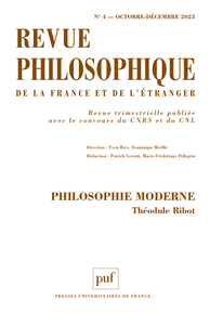 Revue philosophique 2023, t. 148(4)